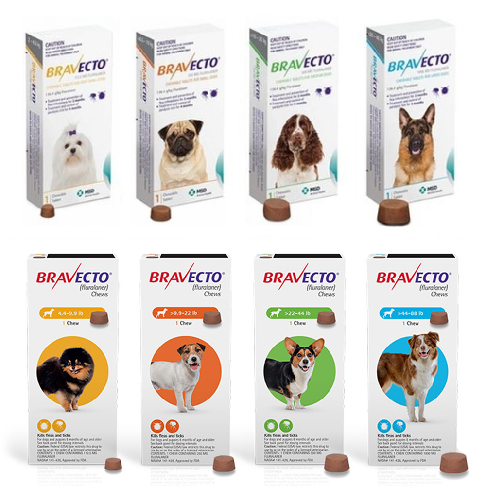 Bravecto Chews for Dogs Flea and Tick Single 12 Week Dose PETBUCK