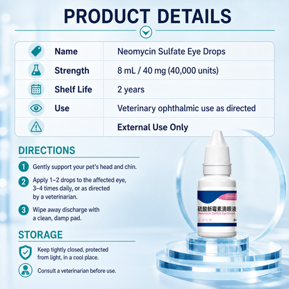 Neomycin sulfate eye drops product details directions and storage