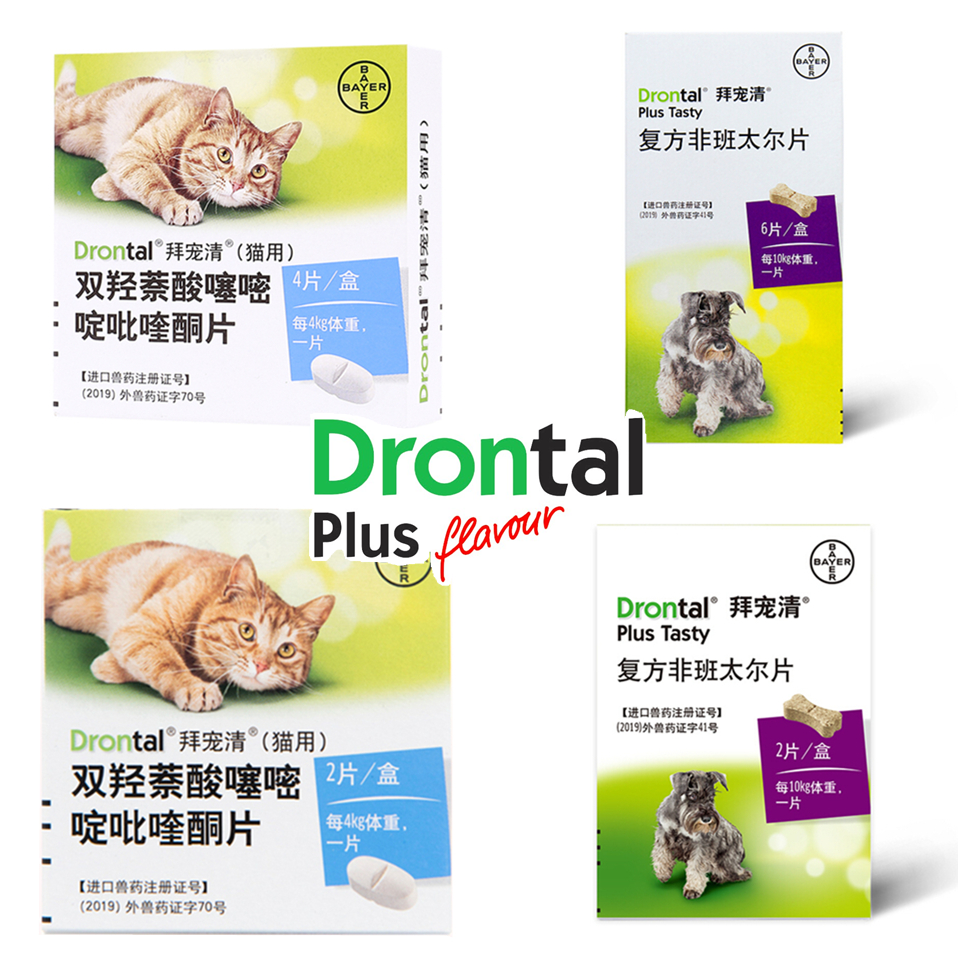 Bayer Drontal Plus For Dog and Cat Chewable Tablets Genuine