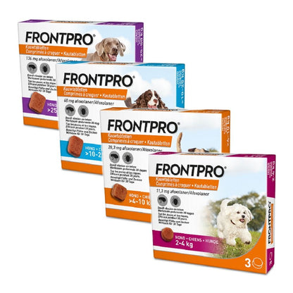FRONTPRO Advanced, easy to give flea and tick protection in a chewable tablet