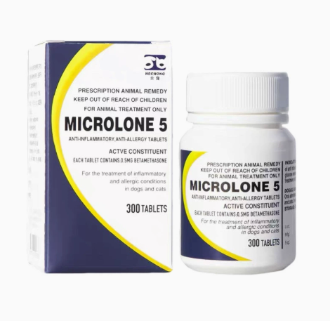 Hechong Microlone 5 Betamethasone 0.5 mg Tablets for Dogs & Cats — 300 Tablets