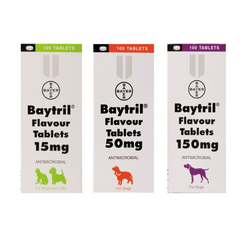 Baytril 15/50mg Flavour Antibacterial Tablets