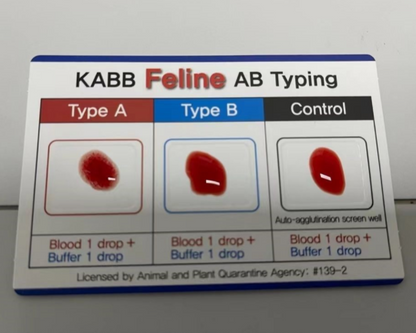 KABB BIO Feline AB Blood Typing Rapid Kit, Health Test Kit for Pet (Cat)