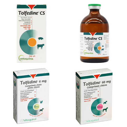 Vetoquinol Tolfedine 100ml Injection-6mg/60mg Tablets