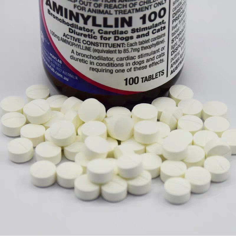 Aminyllin Tablets 50/100mg/200mg For Cats 100 Tablets