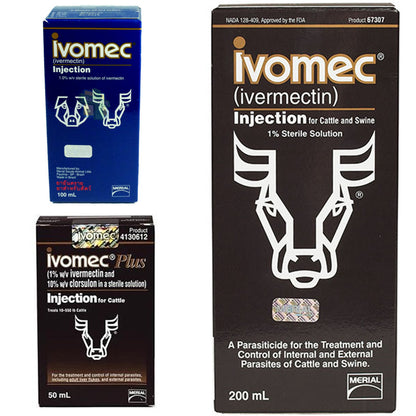 Ivomec Ivermectin Cattle Swine Goat Dewormer Size (10/100/200 ml) | Merial